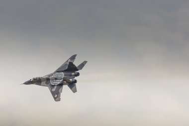 RADOM, POLAND - AUGUST 23:Polish pilot kpt. Adrian Rojek MiG-29A