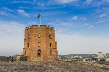 Vilnius, Litvanya. Vilnius şehir manzaralı. Vilnius, Gedimin Kulesi