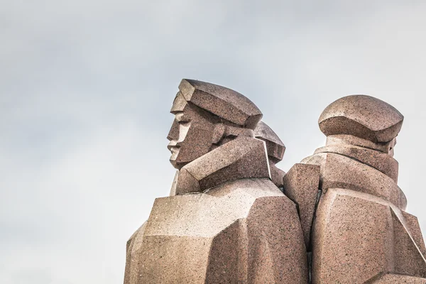 Soviet era monument for the Latvian Riflemen. Latvian Riflemen w — Stock Photo, Image