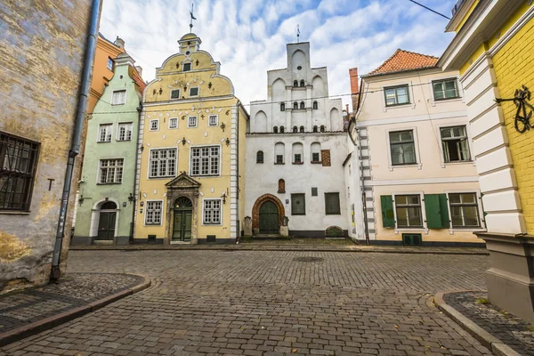 Edifícios mais antigos em Riga Letónia - os Três Irmãos — Fotografia de Stock