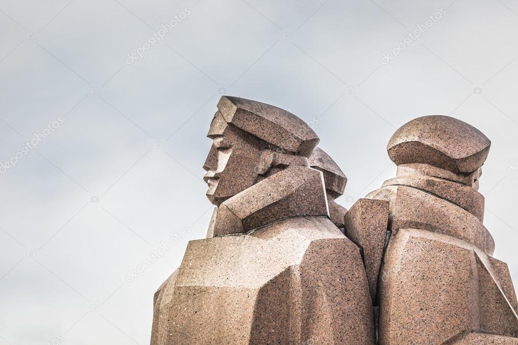 Soviet era monument for the Latvian Riflemen. Latvian Riflemen w