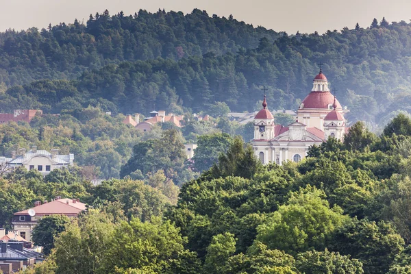 Szent Péter és a St. Paul templom légifelvételek, Vilnius, Litvánia — Stock Fotó