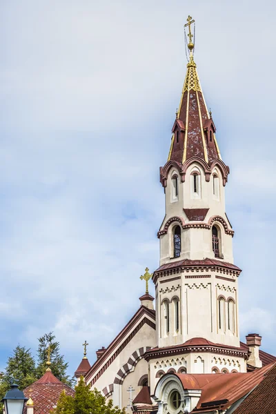 Cúpulas de la Iglesia de Nuestra Señora de la Señal, la iglesia ortodoxa entre — Foto de Stock