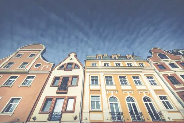 Ochtend straat in de middeleeuwse stad van oude stad van Riga, Letland. Walkin — Stockfoto