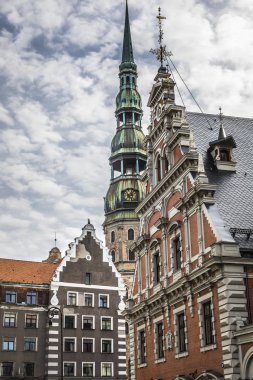 Riga, Letonya uzun boylu bir Lutheran Kilisesi Saint Peters Kilisesi olduğunu