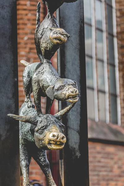 Skulptur av Stadsmusikanterna av Bremen — Stockfoto