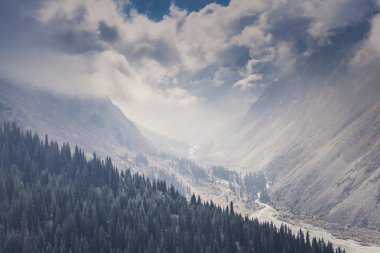 Ala-Arça gorge toplam dağ manzara Panoraması