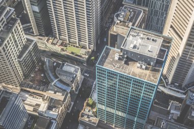 Sydney Avustralya'da Sydney Tower havadan görünümü