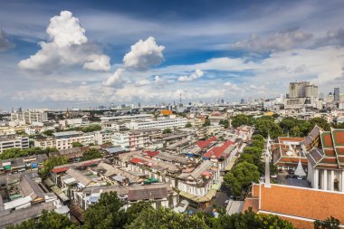 Bangkok Cityscape başkenti güzel gökyüzü ve Tayland