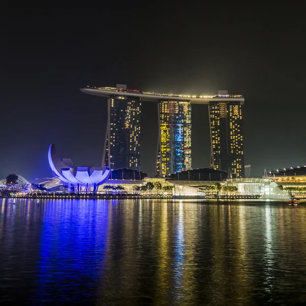 MARINA BAY SANDS, SINGAPORE NOVEMBER 05, 2015: Beautiful laser s — Stock Photo, Image