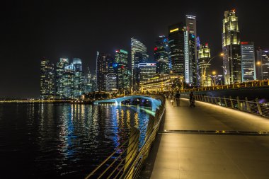 Marina Bay Sands, Singapur 05 Kasım 2015: Marina Bay waterf
