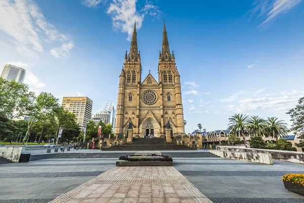 シドニー - 10 月 27 日: 聖マリア大聖堂教会青い空と私 — ストック写真