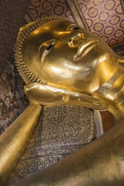 uzanmış altın buddha heykeli, wat pho, bangkok, Tayland
