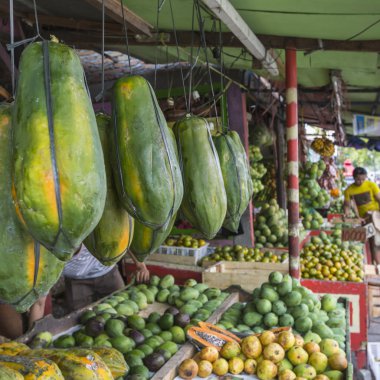 Papaya tropikal Market Yogjakarta, Endonezya.