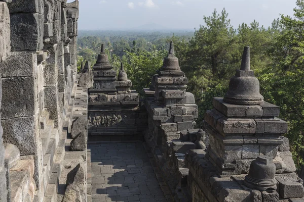Borobudur tempel complex op het eiland Java in Indonesië in t — Stockfoto