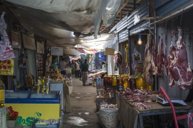 Bişkek, Kırgızistan - 27 Eylül 2015: Pazar pazarı.