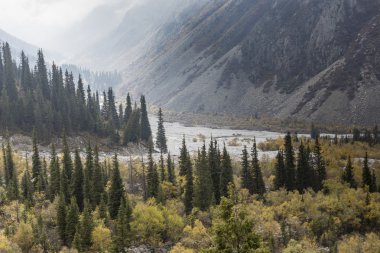 Ala-Arça gorge toplam dağ manzara Panoraması