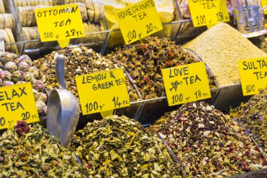 Çay Dükkanı kapalı çarşı, Istanbul, Türkiye.