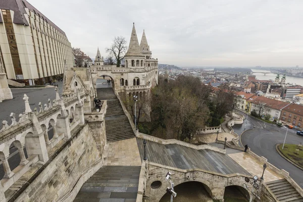 Budapest, Magyarország - December 10, 2015-re: Halászbástya a Bu — Stock Fotó