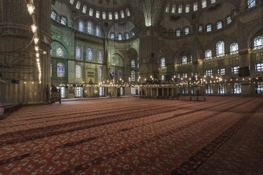 Istanbul, Türkiye - 13 Aralık 2015: Sultanahmet Camii, (Sultanahmet'in