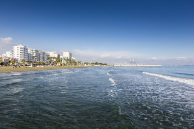 Finikoudes Beach - Larnaka şehir, Kıbrıs