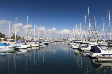 Yatlar Port Larnaka, Kıbrıs.
