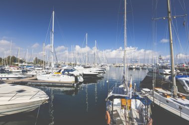 Yatlar Port Larnaka, Kıbrıs.