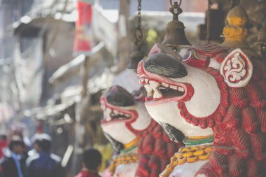 Durbar Square Bhaktapur, Katmandu, Nepal tapınakları.