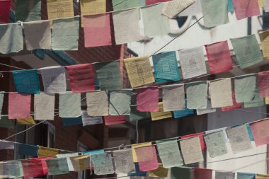 Tibet dua bayrakları, swayambhunath Tapınağı, nepal