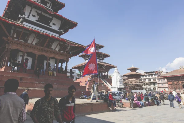 KATHMANDU, NEPAL - 10 DE FEBRERO DE 2015: La famosa plaza Durbar o —  Fotos de Stock