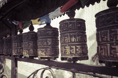 Budist dua tekerlekleri, Katmandu, Nepal.