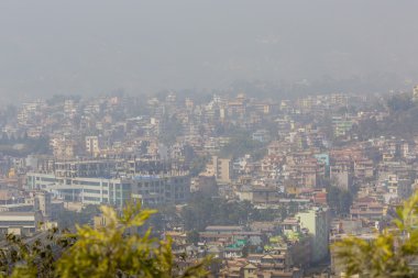 Katmandu, Nepal, Swayambhunath depo görüntülendi yukarıda görüntülemek