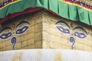 Stupa in Swayambhunath Maymun Tapınağı Katmandu, Nepal.