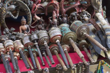 swayambhunath stupa Kathmandu, nepa Nepal dua tekerlekleri
