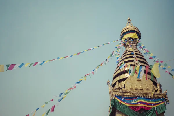 Stupa in Swayambhunath Maymun Tapınağı Katmandu, Nepal. — Stok fotoğraf