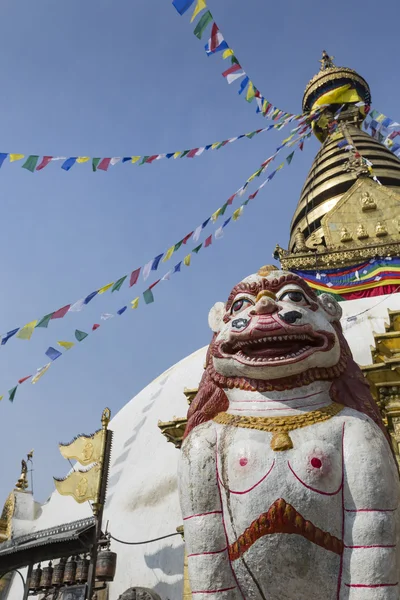 Stupa w świątyni Swayambhunath Monkey w Katmandu, Nepal. — Zdjęcie stockowe