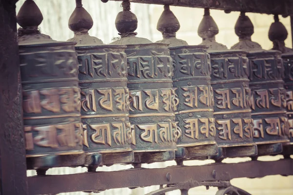 Buddhist prayer wheels, Kathmandu, Nepal. — Stock Photo, Image