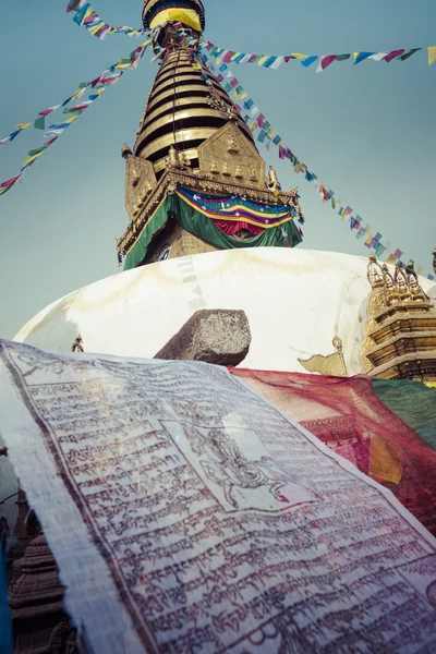 Stupa w świątyni Swayambhunath Monkey w Katmandu, Nepal. — Zdjęcie stockowe