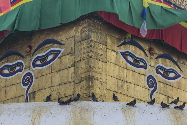 Stupa w świątyni Swayambhunath Monkey w Katmandu, Nepal. — Zdjęcie stockowe