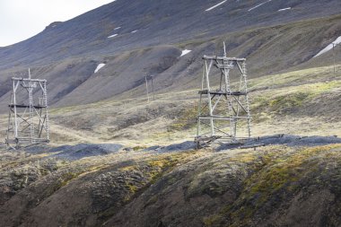 Svalbard, N ahşap kömür madeni ulaşım istasyonu terk