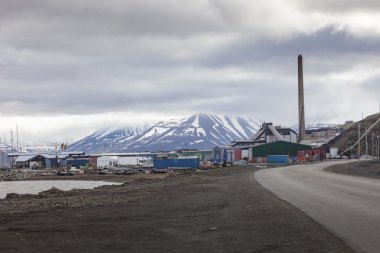 Longyearbyen, Svalbard, Norveç üzerinden görünüm