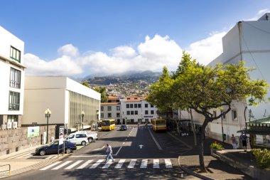 Funchal, Portekiz - 25 Haziran: Funchal şehir yaz saati Haziran tarihinde