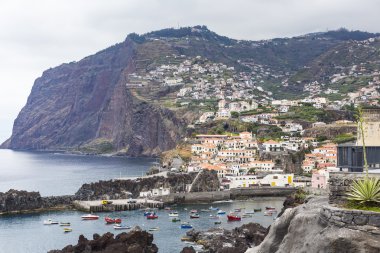 Camara de Lobos is a city in the south-central coast of Madeira, clipart