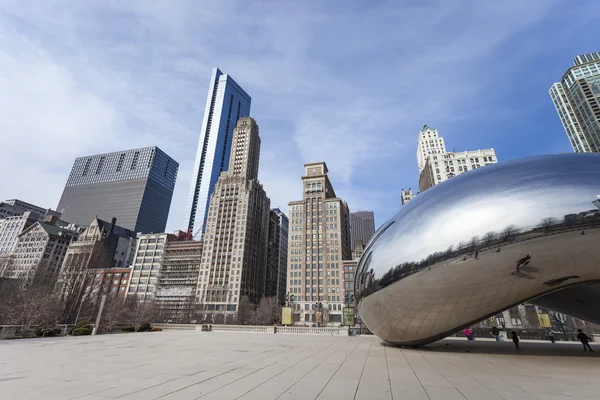 Chicago, Usa - 02 April: Skyline Cloud Gate en Chicago op April — Stockfoto