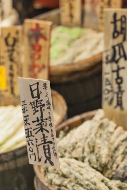 Kyoto geleneksel gıda pazarı. Japonya.