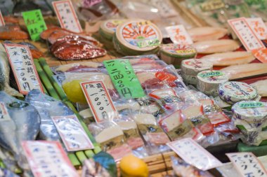 Kyoto geleneksel gıda pazarı. Japonya.