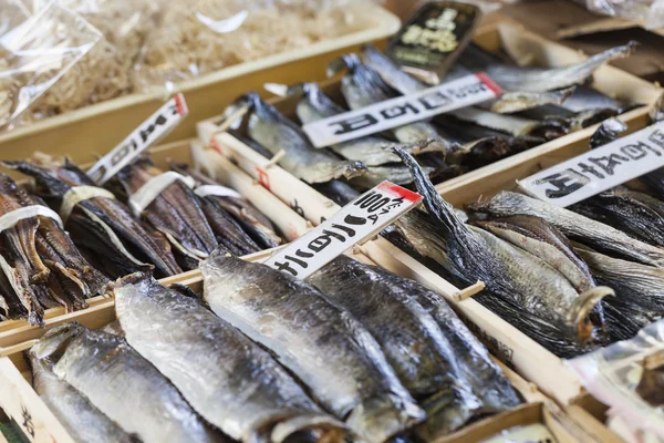 Fiskmarknaden Tsukiji, japan. — Stockfoto