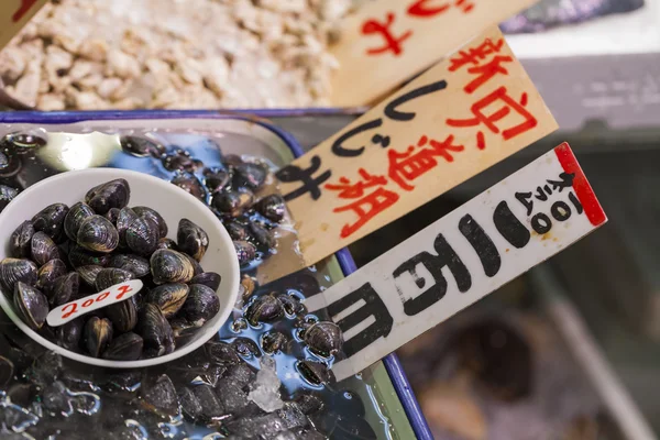 Fiskmarknaden Tsukiji, japan. — Stockfoto