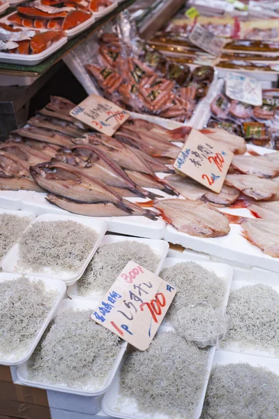 Tsukiji Vismarkt, japan. — Stockfoto