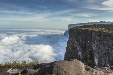 View from the Roraima tepui on Kukenan tepui at the mist - Venez clipart